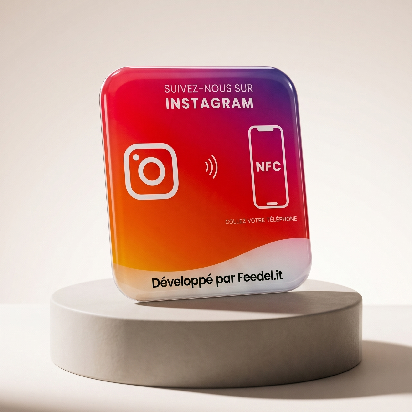 Plaque Instagram — NFC — vue 3